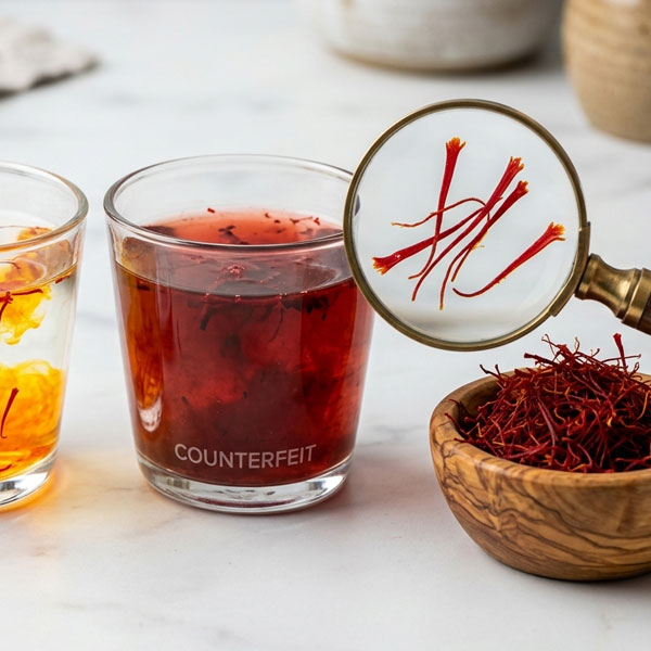 ۷ روش خانگی برای تشخیص زعفران اصل از تقلبی (با تست آب و جوش شیرین)