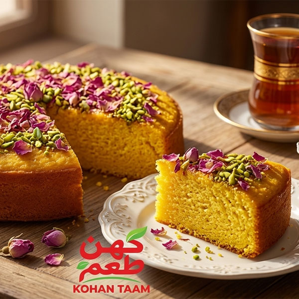 طرز تهیه کیک زعفران و گلاب؛ با این روش کیک شما هرگز بوی زهم تخم‌مرغ نمی‌دهد