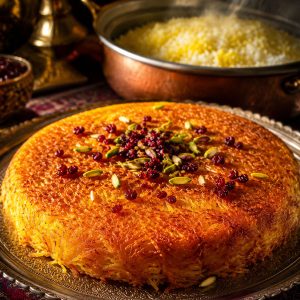 ته دیگ سیب زمینی رنده شده