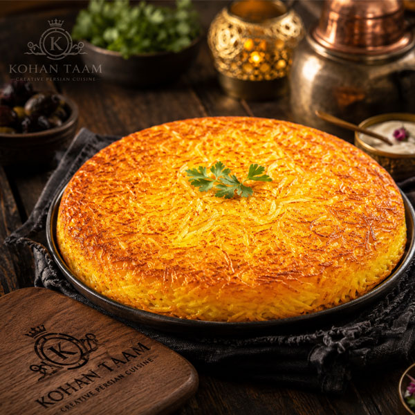 ته دیگ سیب زمینی رنده شده