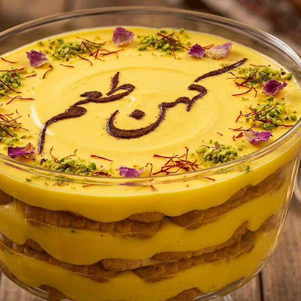 دسر مخملی زعفرانی