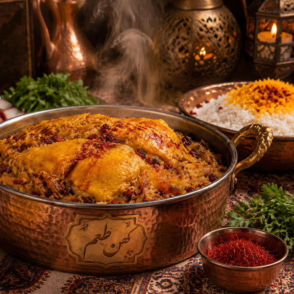طرز تهیه مرغ زعفرانی