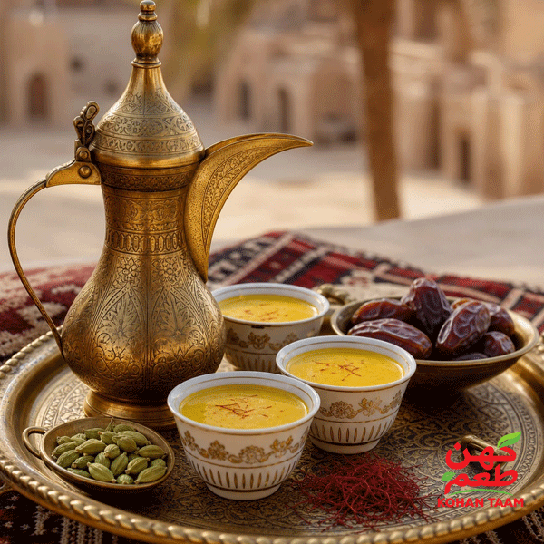 راهنمای تهیه قهوه عربی زعفرانی (قهوه دله) با عطر هل و میخک