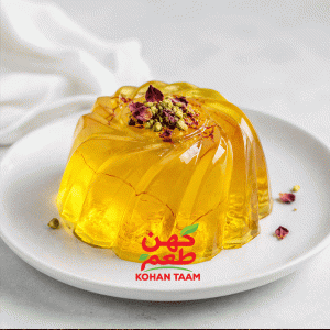 ژله زعفرانی دو رنگ